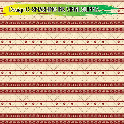 Vintage Christmas Pattern ★ Pattern Vinyl | Faux Leather | Sublimation (TAT 3 BUS DAYS)