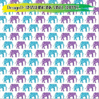 Polygonal Elephant ★ Pattern Vinyl | Faux Leather | Sublimation (TAT 3 BUS DAYS)