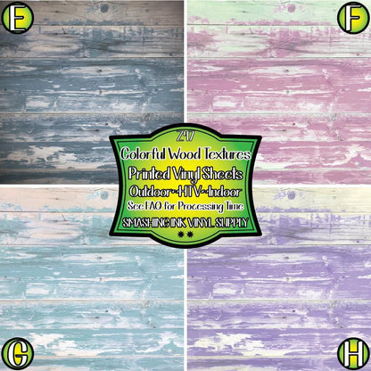 Colored Wood Texture ★ Pattern Vinyl | Faux Leather | Sublimation (TAT 3 BUS DAYS)