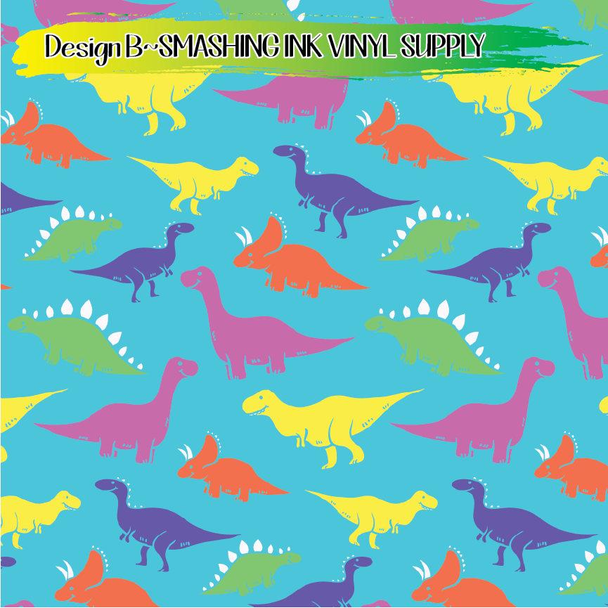 Dinosaur Printed ★ Pattern Vinyl | Faux Leather | Sublimation (TAT 3 BUS DAYS)