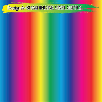 Pastel Rainbow Ombre print craft vinyl sheet - HTV - Adhesive
