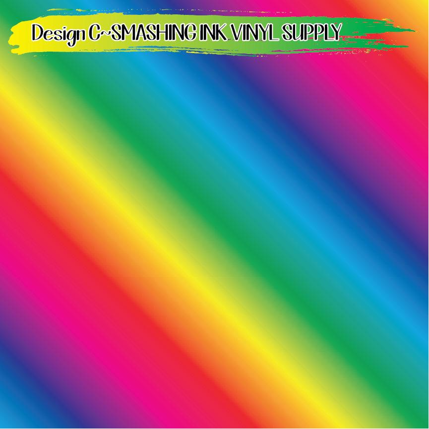 Rainbow Ombre  Print ★ Pattern Vinyl | Faux Leather | Sublimation (TAT 3 BUS DAYS)