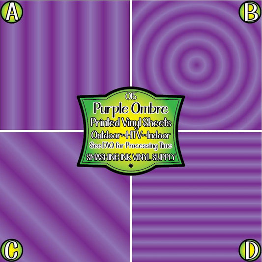Purple Ombre  Print ★ Pattern Vinyl | Faux Leather | Sublimation (TAT 3 BUS DAYS)