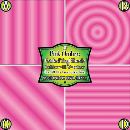 Pink Ombre  Print ★ Pattern Vinyl | Faux Leather | Sublimation (TAT 3 BUS DAYS)