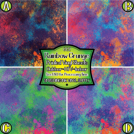 Colorful Grunge Print ★ Laser Safe Adhesive Film (TAT 3 BUS DAYS)