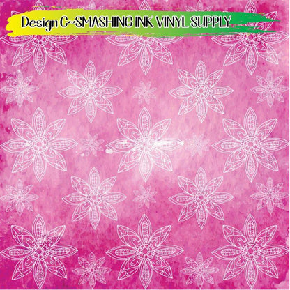 Floral Mandala  Print ★ Pattern Vinyl | Faux Leather | Sublimation (TAT 3 BUS DAYS)