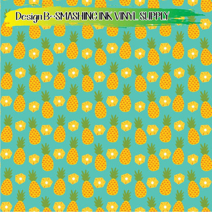 Pineapple Printed ★ Pattern Vinyl | Faux Leather | Sublimation (TAT 3 BUS DAYS)