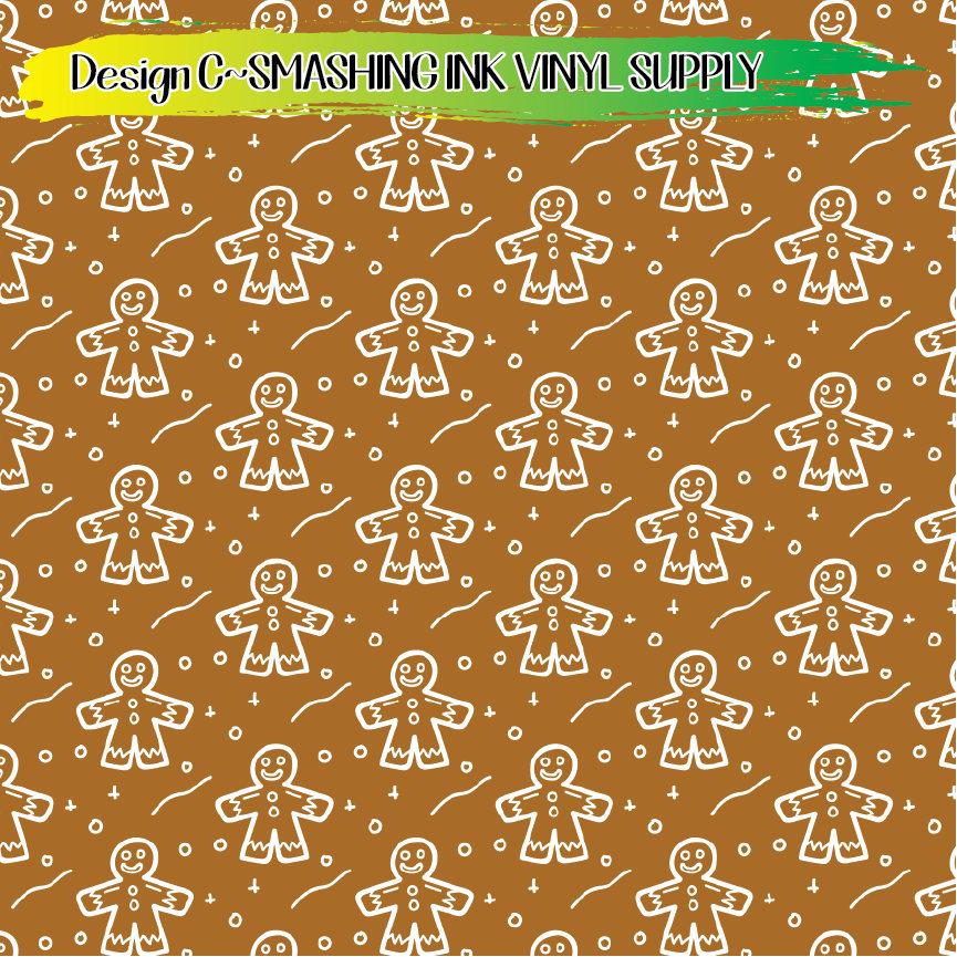 Gingerbread Man ★ Pattern Vinyl | Faux Leather | Sublimation (TAT 3 BUS DAYS)