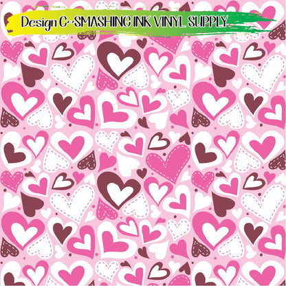 Valentines Heart ★ Pattern Vinyl | Faux Leather | Sublimation (TAT 3 BUS DAYS)