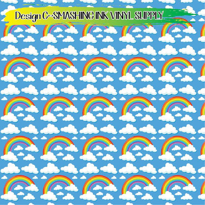 Rainbows ★ Pattern Vinyl | Faux Leather | Sublimation (TAT 3 BUS DAYS)