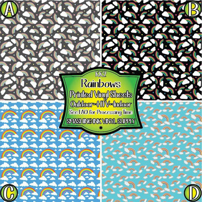 Rainbows ★ Pattern Vinyl | Faux Leather | Sublimation (TAT 3 BUS DAYS)