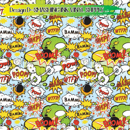 Comic Bubbles ★ Pattern Vinyl | Faux Leather | Sublimation (TAT 3 BUS DAYS)