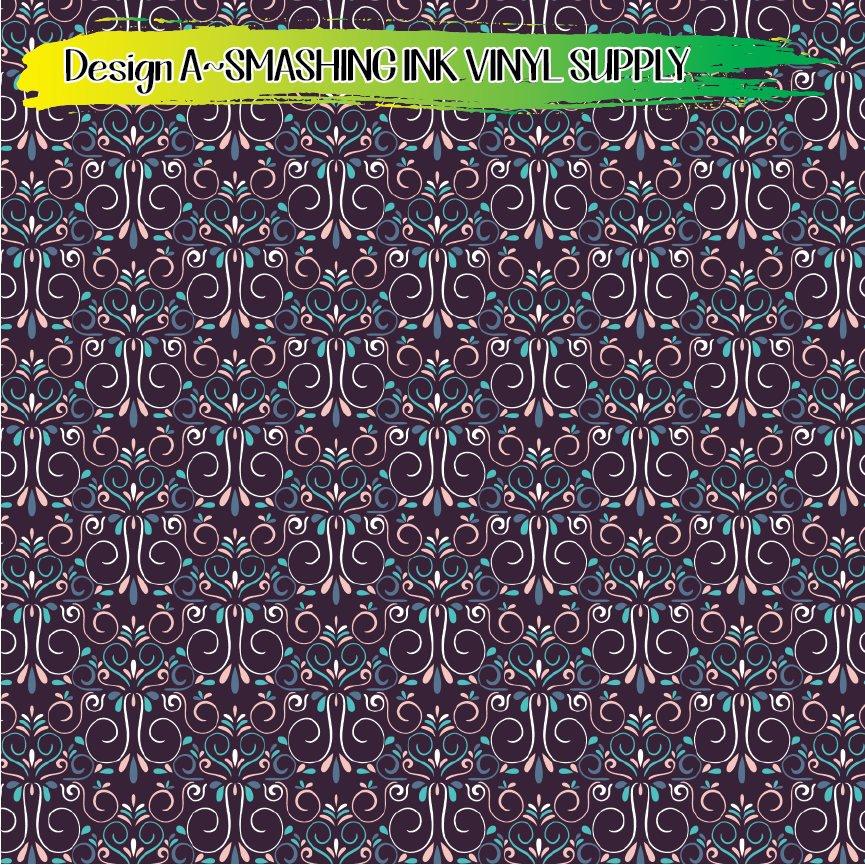 Elegant Damask ★ Pattern Vinyl | Faux Leather | Sublimation (TAT 3 BUS DAYS)