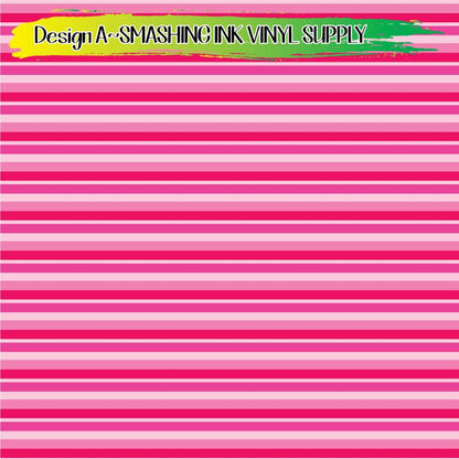 Pink Stripes ★ Pattern Vinyl | Faux Leather | Sublimation (TAT 3 BUS DAYS)