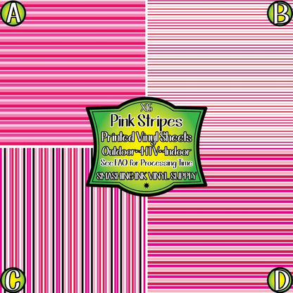 Pink Stripes ★ Pattern Vinyl | Faux Leather | Sublimation (TAT 3 BUS DAYS)