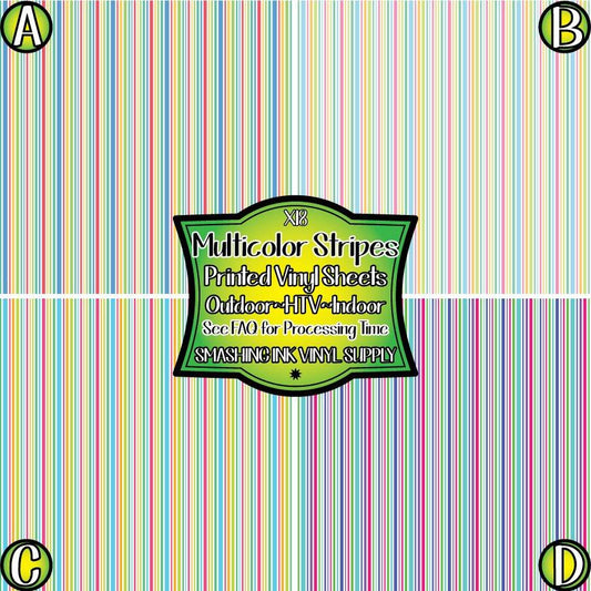 Colorful Lines ★ Pattern Vinyl | Faux Leather | Sublimation (TAT 3 BUS DAYS)