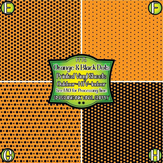 Black Orange Polka Dot ★ Laser Safe Adhesive Film (TAT 3 BUS DAYS)