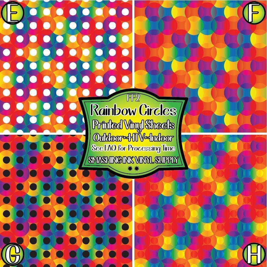 Rainbow Circle Dot ★ Pattern Vinyl | Faux Leather | Sublimation (TAT 3 BUS DAYS)