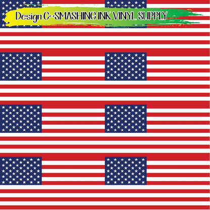 American Flag ★ Pattern Vinyl | Faux Leather | Sublimation (TAT 3 BUS DAYS)