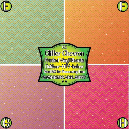 Gold Glitter Chevron ★ Pattern Vinyl | Faux Leather | Sublimation (TAT 3 BUS DAYS)