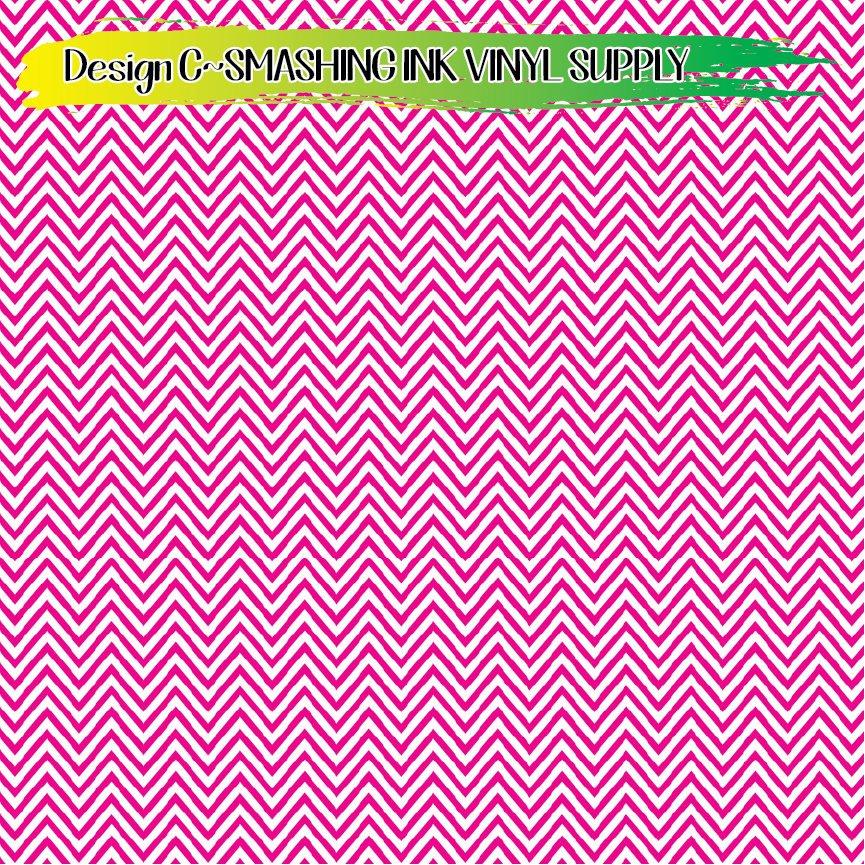 Pink White Chevron ★ Pattern Vinyl | Faux Leather | Sublimation (TAT 3 BUS DAYS)