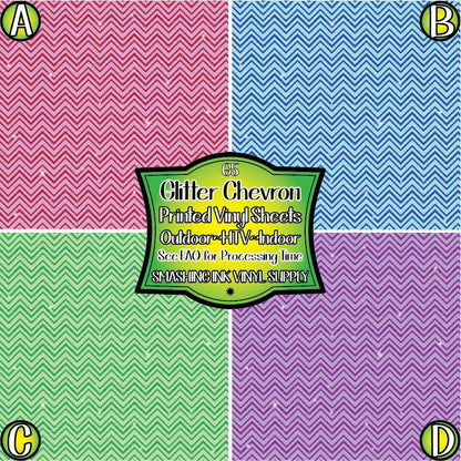 Glitter Chevron ★ Pattern Vinyl | Faux Leather | Sublimation (TAT 3 BUS DAYS)