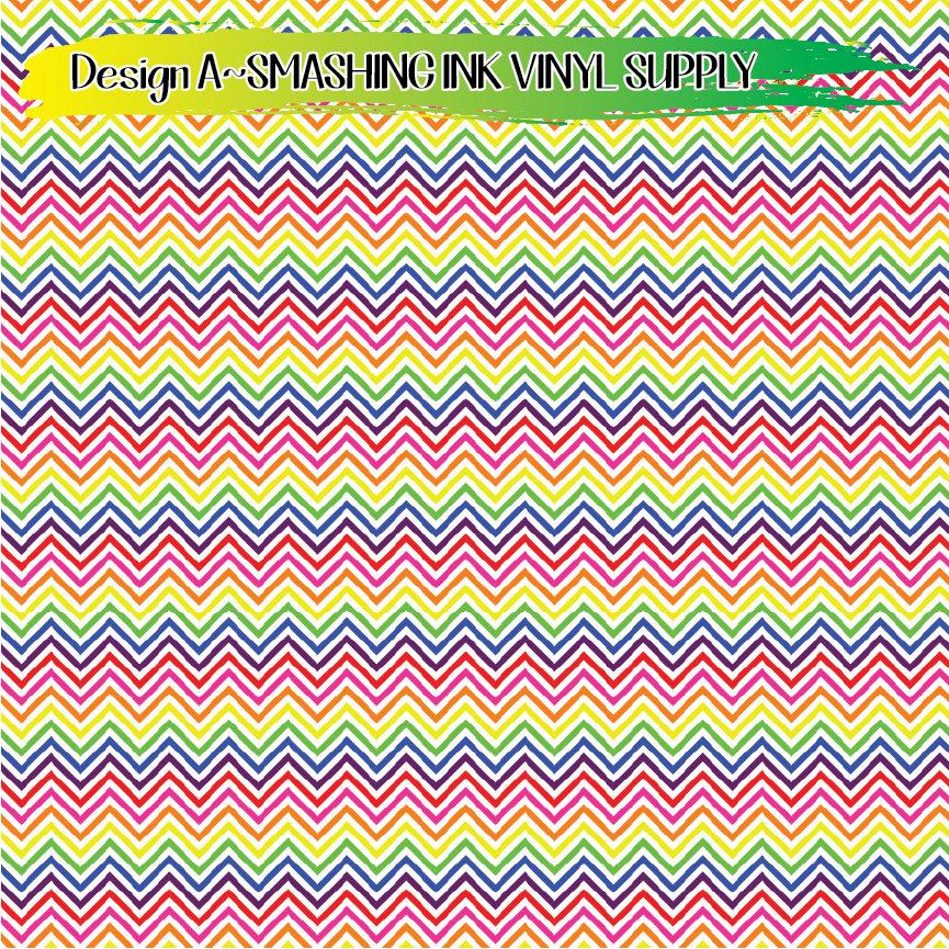 Rainbow Chevron ★ Pattern Vinyl | Faux Leather | Sublimation (TAT 3 BUS DAYS)