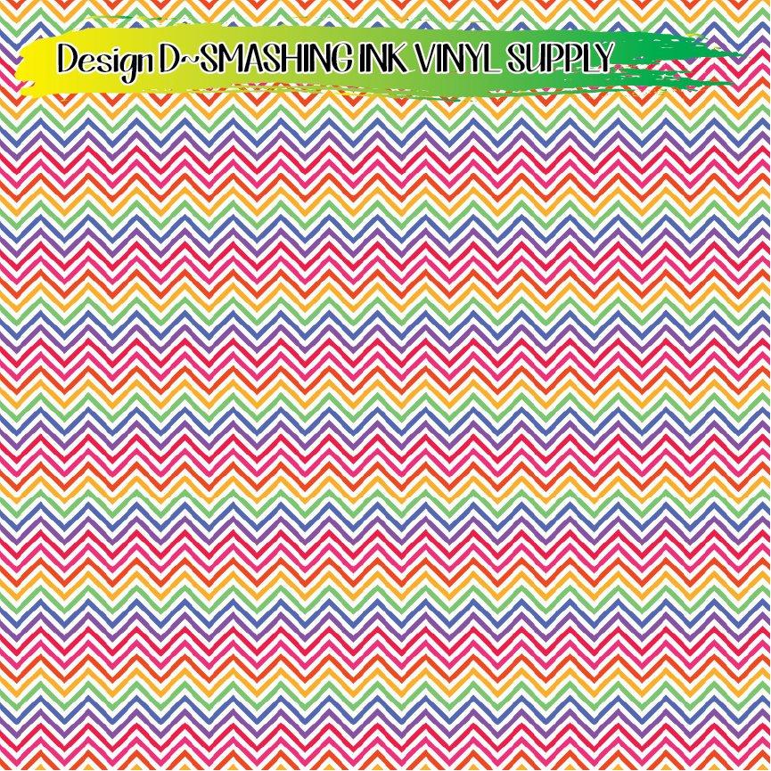 Rainbow Chevron ★ Pattern Vinyl | Faux Leather | Sublimation (TAT 3 BUS DAYS)