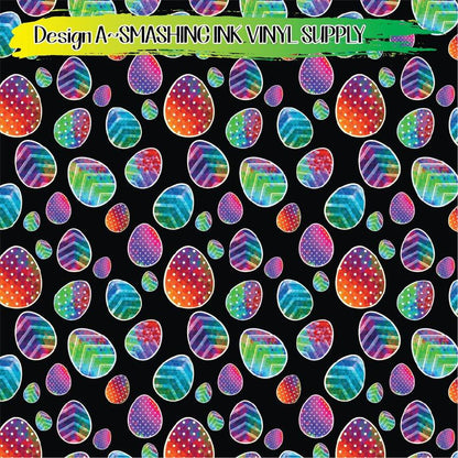 Colorful Easter Eggs ★ Pattern Vinyl | Faux Leather | Sublimation (TAT 3 BUS DAYS)