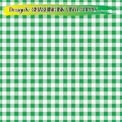 Green Gingham ★ Pattern Vinyl | Faux Leather | Sublimation (TAT 3 BUS DAYS)