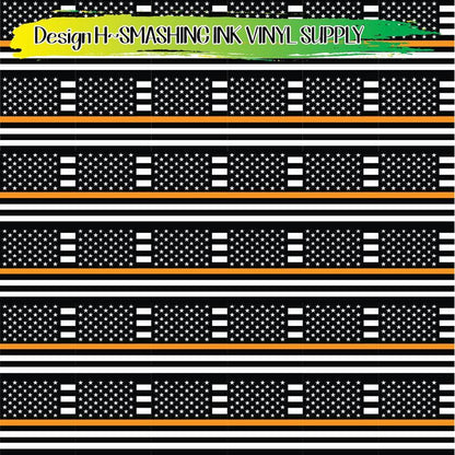 Orange Line Flag ★ Pattern Vinyl | Faux Leather | Sublimation (TAT 3 BUS DAYS)