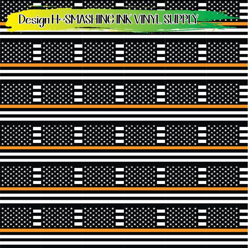 Orange Line Flag ★ Printed Vinyl Sheets | Faux Leather | Laser Safe