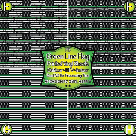 Green Line Flag ★ Laser Safe Adhesive Film (TAT 3 BUS DAYS)
