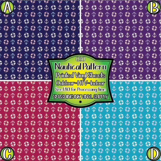 Nautical Anchor ★ Printed Vinyl Sheets | Faux Leather | Laser Safe