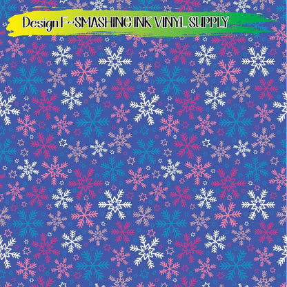 Snowflake Pattern ★ Pattern Vinyl | Faux Leather | Sublimation (TAT 3 BUS DAYS)