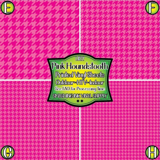 Pink Houndstooth ★ Pattern Vinyl | Faux Leather | Sublimation (TAT 3 BUS DAYS)