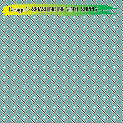 Blue Pixels ★ Pattern Vinyl | Faux Leather | Sublimation (TAT 3 BUS DAYS)