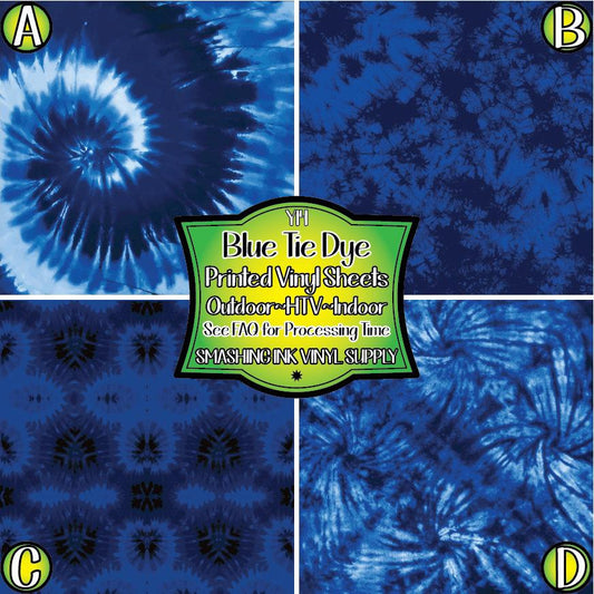 Blue Tie Dye ★ Laser Safe Adhesive Film (TAT 3 BUS DAYS)