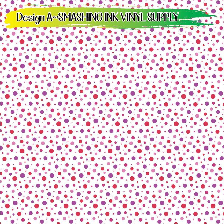 Pink Dotted Circle ★ Pattern Vinyl | Faux Leather | Sublimation (TAT 3 BUS DAYS)