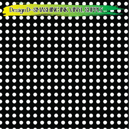 Black White Dotted ★ Pattern Vinyl | Faux Leather | Sublimation (TAT 3 BUS DAYS)