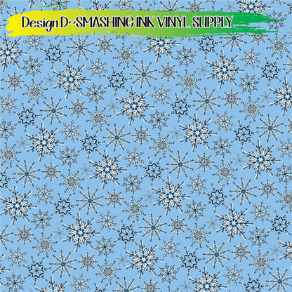 Snowflake Watercolor ★ Pattern Vinyl | Faux Leather | Sublimation (TAT 3 BUS DAYS)