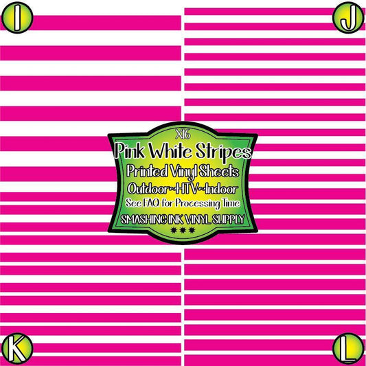 Pink White Stripes ★ Pattern Vinyl | Faux Leather | Sublimation (TAT 3 BUS DAYS)