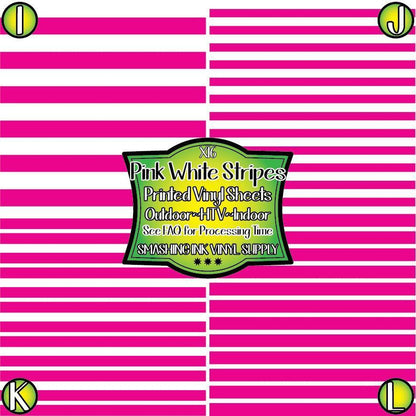 Pink White Stripes ★ Laser Safe Adhesive Film (TAT 3 BUS DAYS)