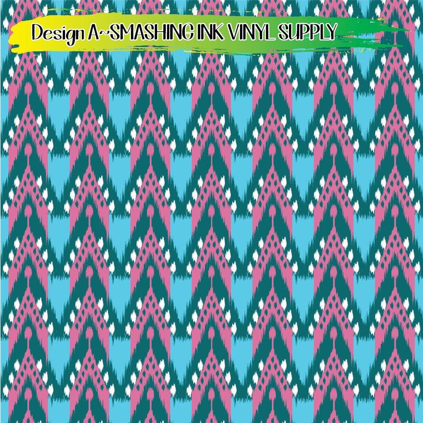 Ikat Abstract ★ Pattern Vinyl | Faux Leather | Sublimation (TAT 3 BUS DAYS)