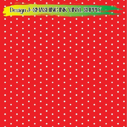Red White Polka Dots ★ Pattern Vinyl | Faux Leather | Sublimation (TAT 3 BUS DAYS)