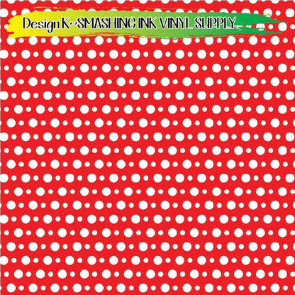 Red White Polka Dots ★ Pattern Vinyl | Faux Leather | Sublimation (TAT 3 BUS DAYS)