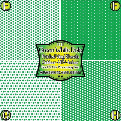 Green White PolkaDot ★ Pattern Vinyl | Faux Leather | Sublimation (TAT 3 BUS DAYS)