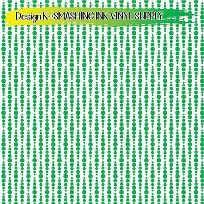 Green White Dot ★ Pattern Vinyl | Faux Leather | Sublimation (TAT 3 BUS DAYS)