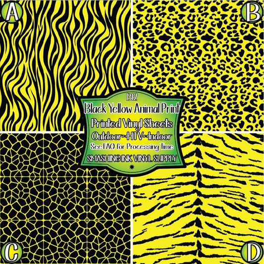Yellow Black Animal Print ★ Laser Safe Adhesive Film (TAT 3 BUS DAYS)