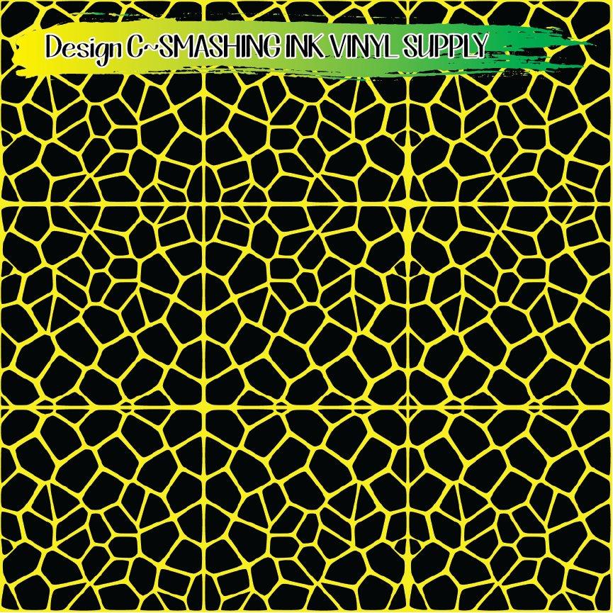 Yellow Black Animal Print ★ Laser Safe Adhesive Film (TAT 3 BUS DAYS)